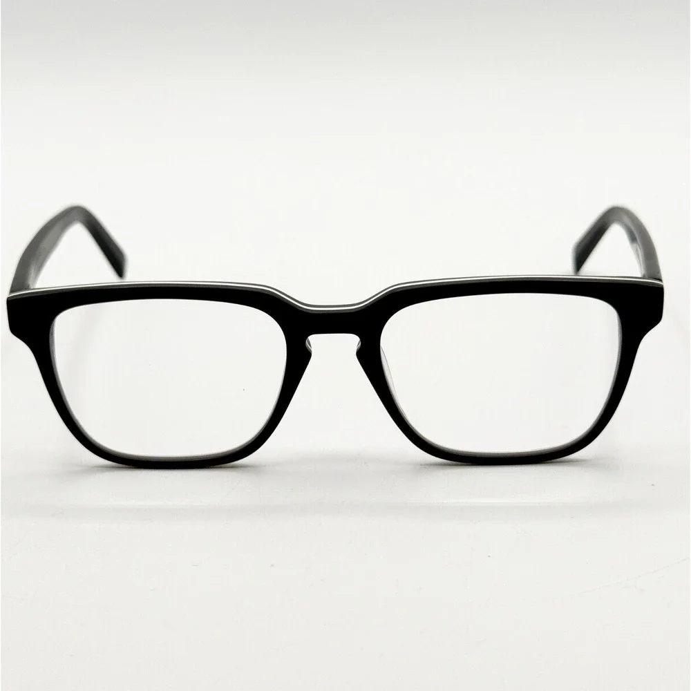 Warby Parker BRADY‎ 103 Black w/White Stripe Eyeglasses Frame 51-19-145